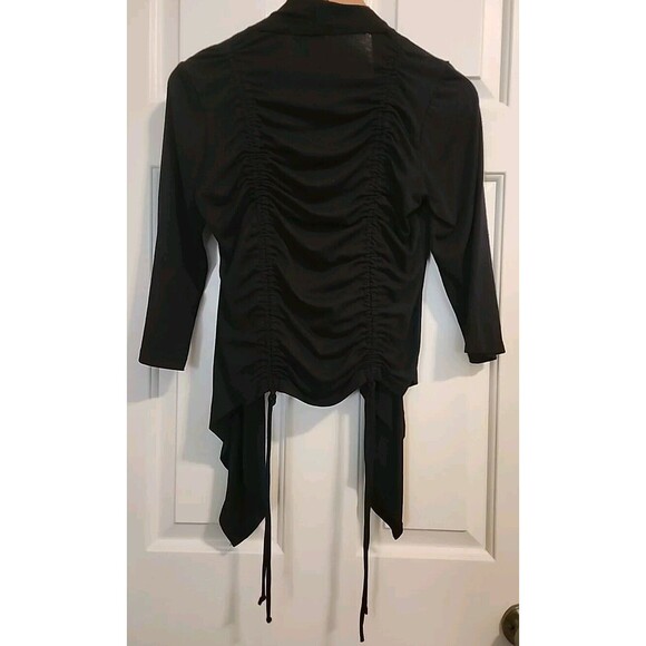 Vintage Candies Open Y2k Womens Black Cardigan Rocker Small 3/4 Sleeves - Picture 7 of 7